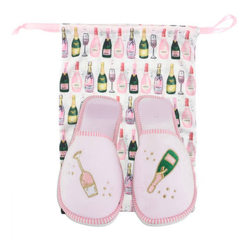 Champagne travel slippers