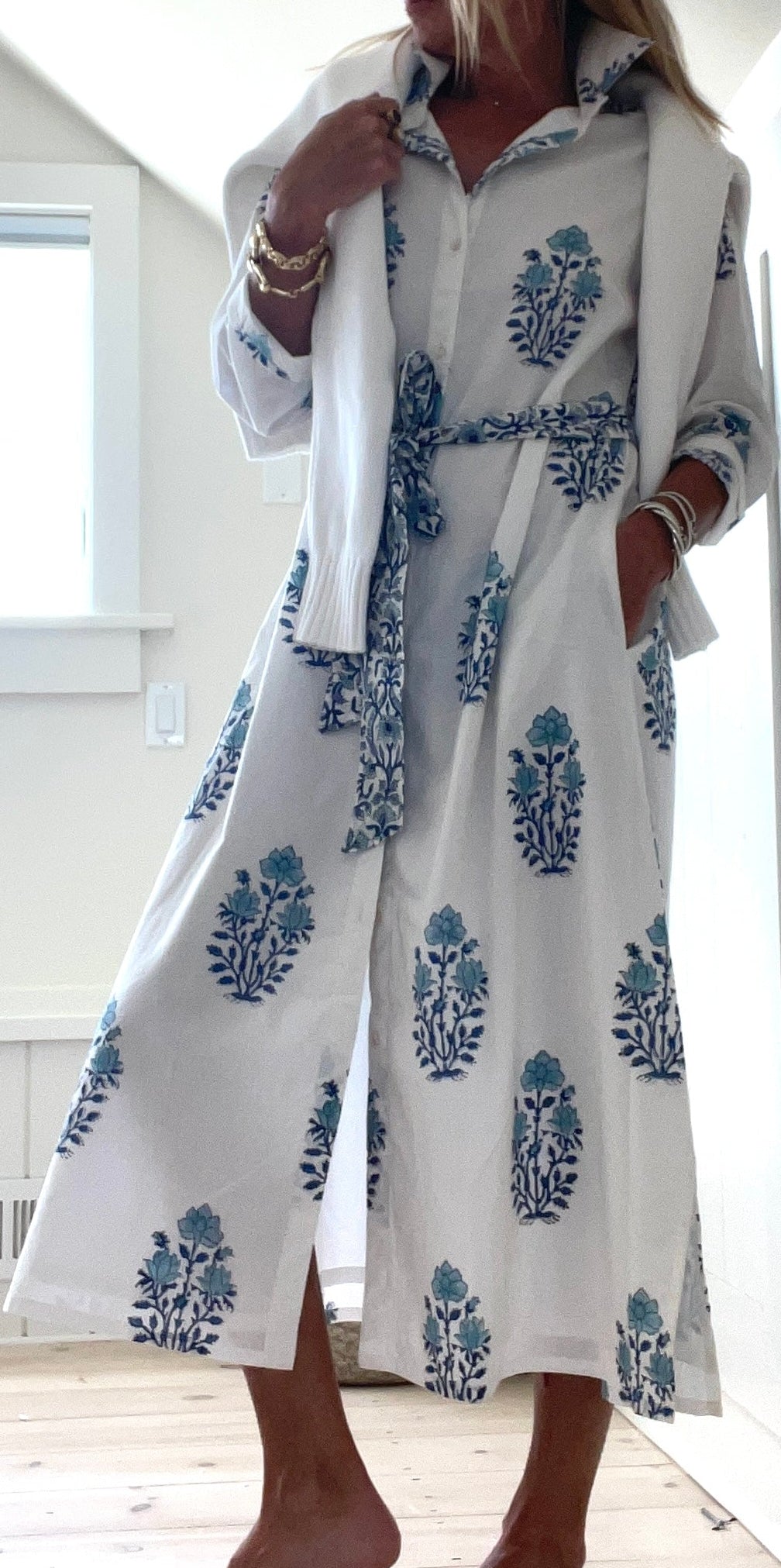 pineapple cotton dress Pineapple Blessing Print Cotton Knit Palm Beach Shift Dress (Slim Fit)