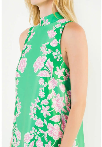 Emerald Tie Back Floral Sleeveless Maxi