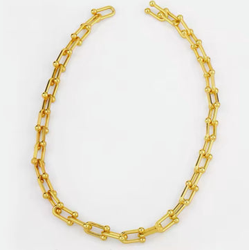 Gold Stirrup Tiff Necklace