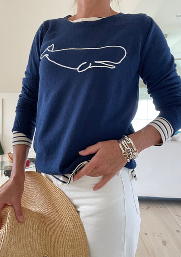 Cashmere Nantucket  whale  Sweater