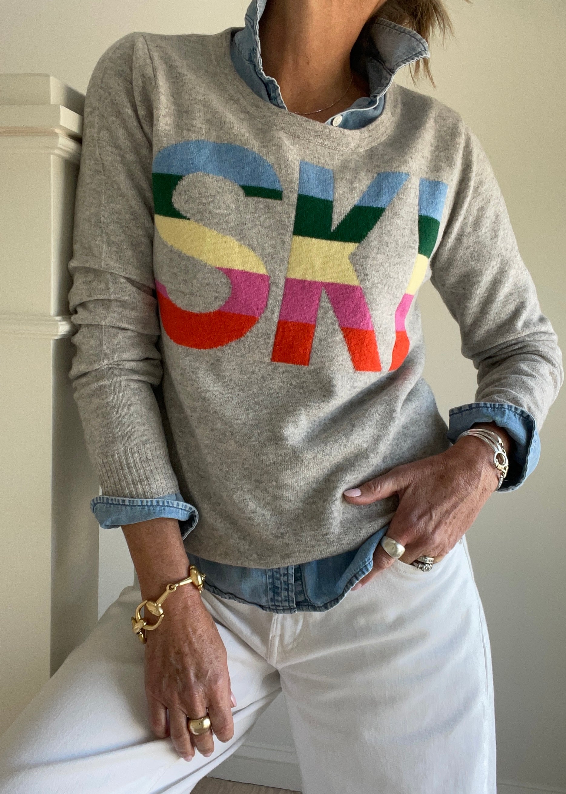 100% Cashmere SKI Sweater | Pink Pineapple Shop
