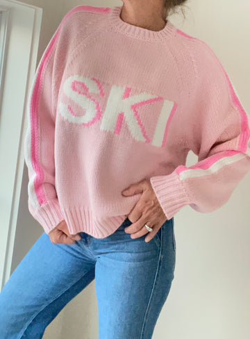 Classic Chunky SKI Sweater  in Pink