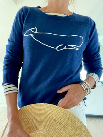 Cashmere Nantucket  whale  Sweater