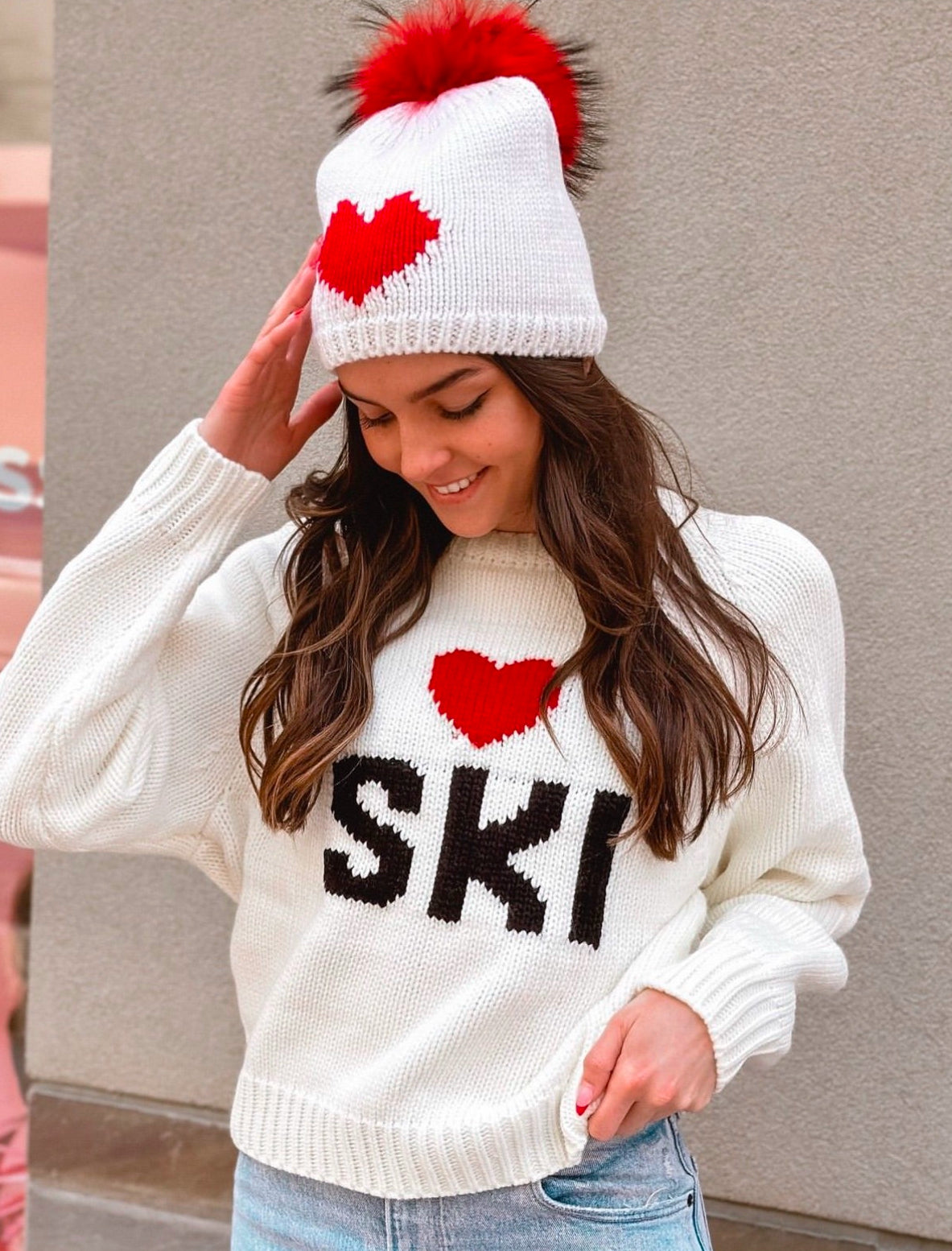 Shop Classic LOVE SKI Sweater | Pink Pineapple