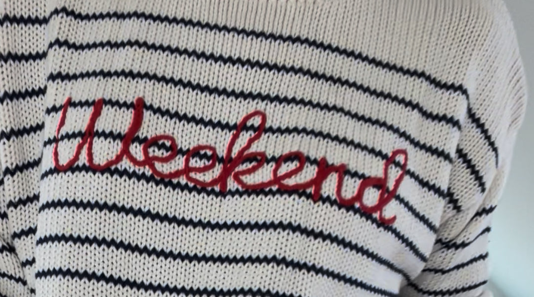 Weekend Stripe Roll Neck Sweater – Cozy & Casual Knitwear