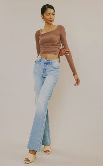 Corset Back high rise flare jeans