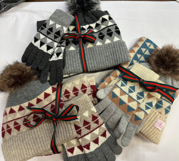 Fair Isle Hat, Glove & Scarf Sets