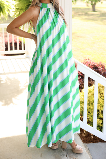 Emerald Coastline Maxi Dress