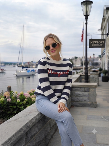 Striped Newport Palm Sweater