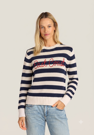 Striped East Coast Palm Sweater