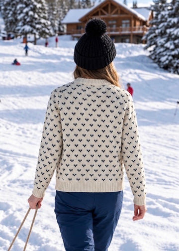 Ski Slope Crop Varsity Cardigan