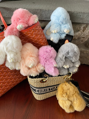 Rex Rabbit Fur Bunny Keychains / Bag Charms