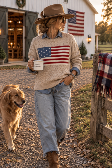 Cable Flag Sweater now in 5 Colors