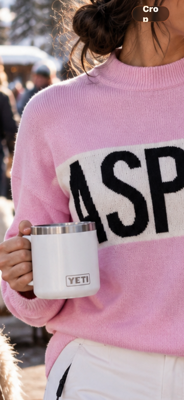 Aspen  pink cashmere ski sweater