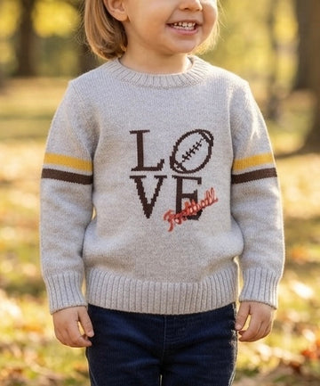 Children’s Love Football Cotton Sweater