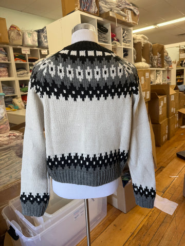 Sundance Fair Isle Crop Varsity Cardigan