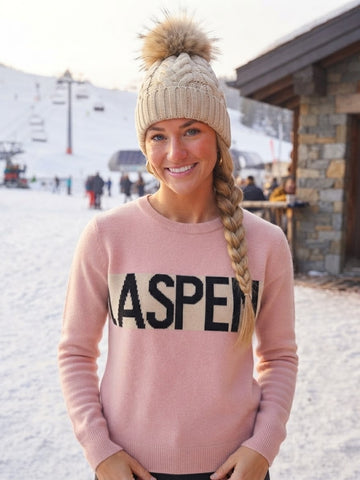 Aspen Pink Cashmere Crewneck Sweater