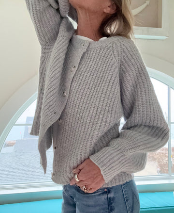 Fisherman Cardigan crew Gray