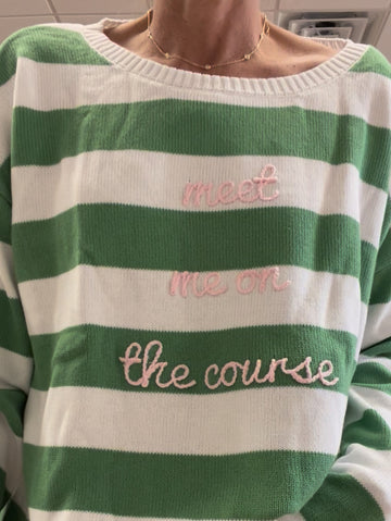 Meet Me On The Course Striped Cotton Sweater