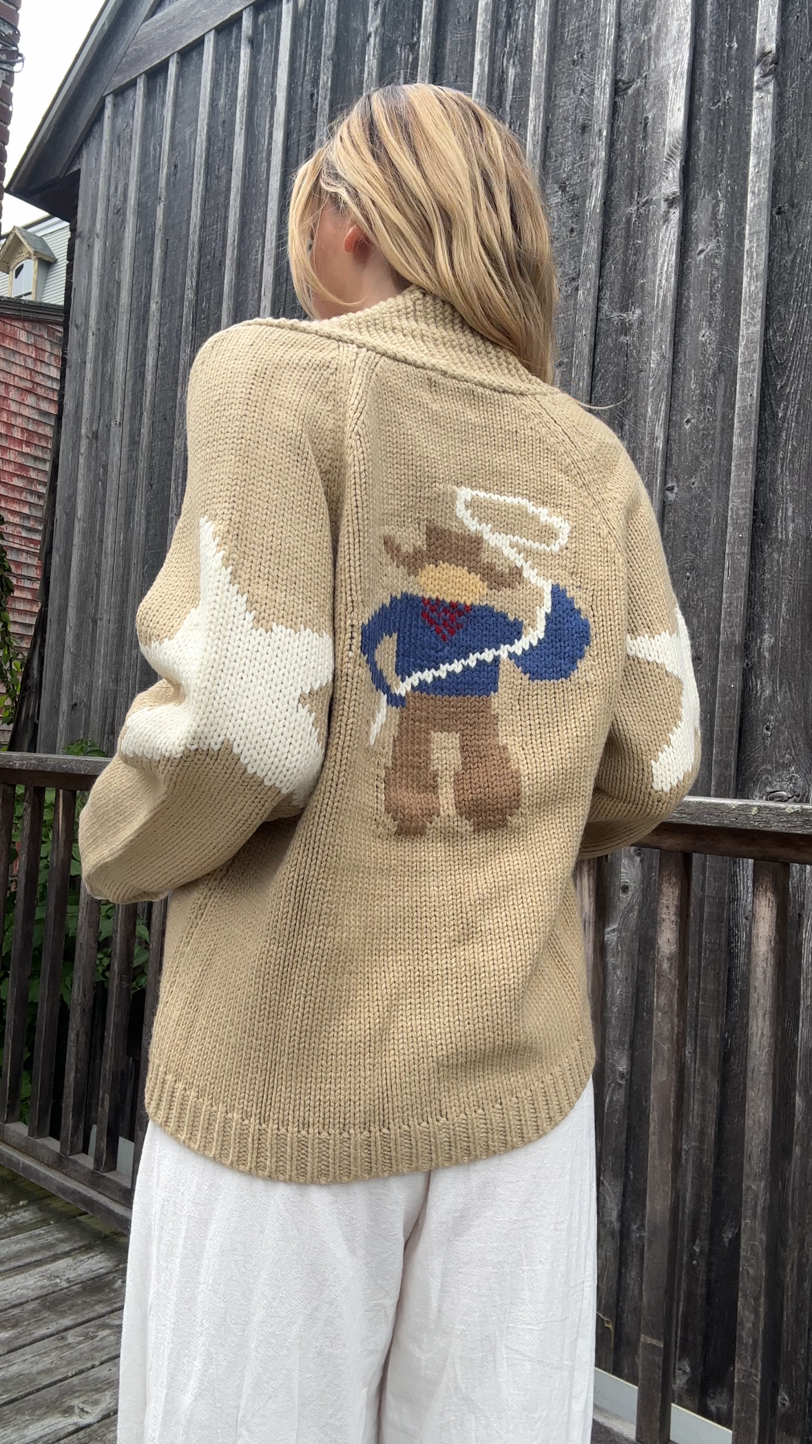 Western-Inspired Vintage Cowboy Knit Sweater Western-Inspired Vintage Cowboy Knit Sweater