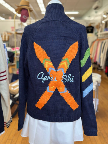 New Apres X Ski Varsity Cardigan in Navy