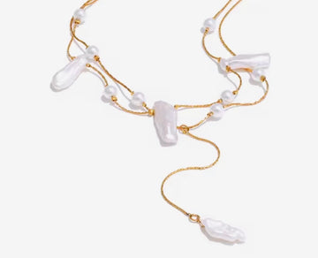 Luxe Pearl & Gold Chain Necklace