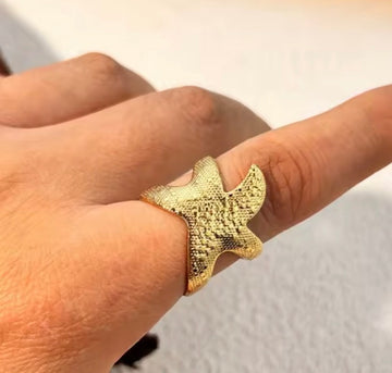 Golden Starfish Wrap Ring