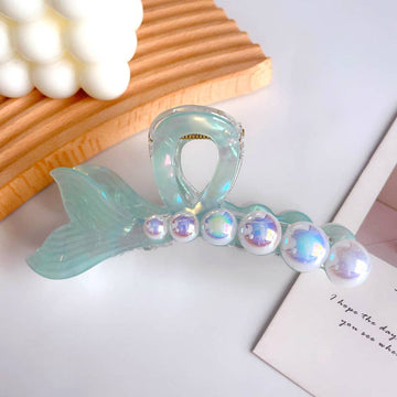 Mermaid Tail Pearl Hair Claw Clips