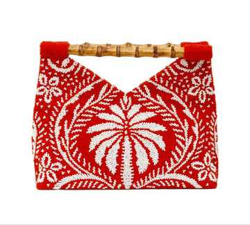 Beaded Bamboo Handle Palm Purse