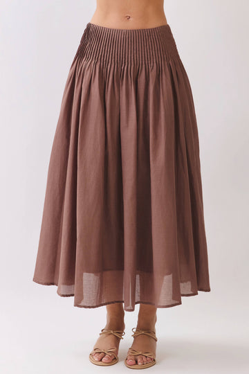 Pleated High-Waisted Maxi Skirt - Resort Staple -