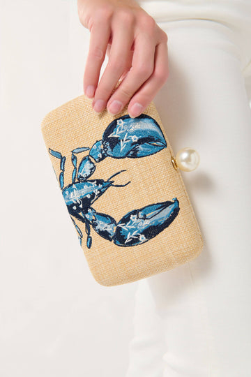 Claudia Lobster Mini Clutch in Natural