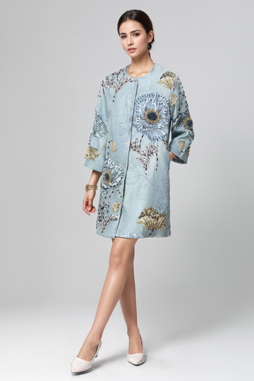 Custom Hand-beaded Floral Jacket — Ships June 10th
