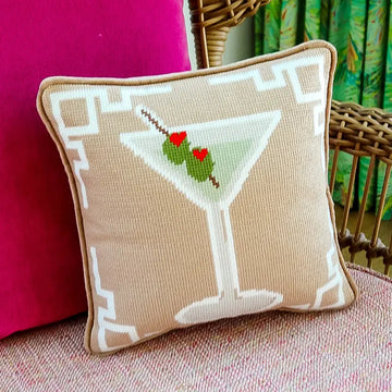Martini Needle point pillow