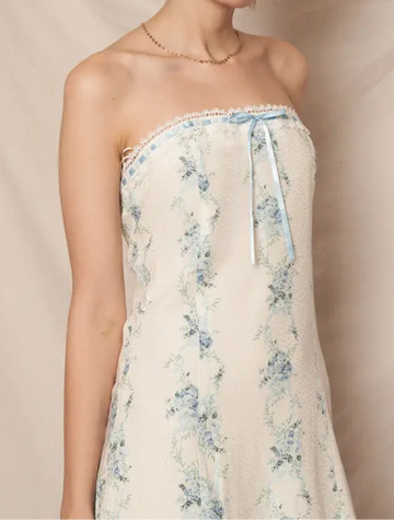 Sabrin floral strapless dress