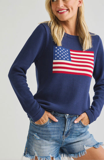 Ralph American Flag Sweater in White