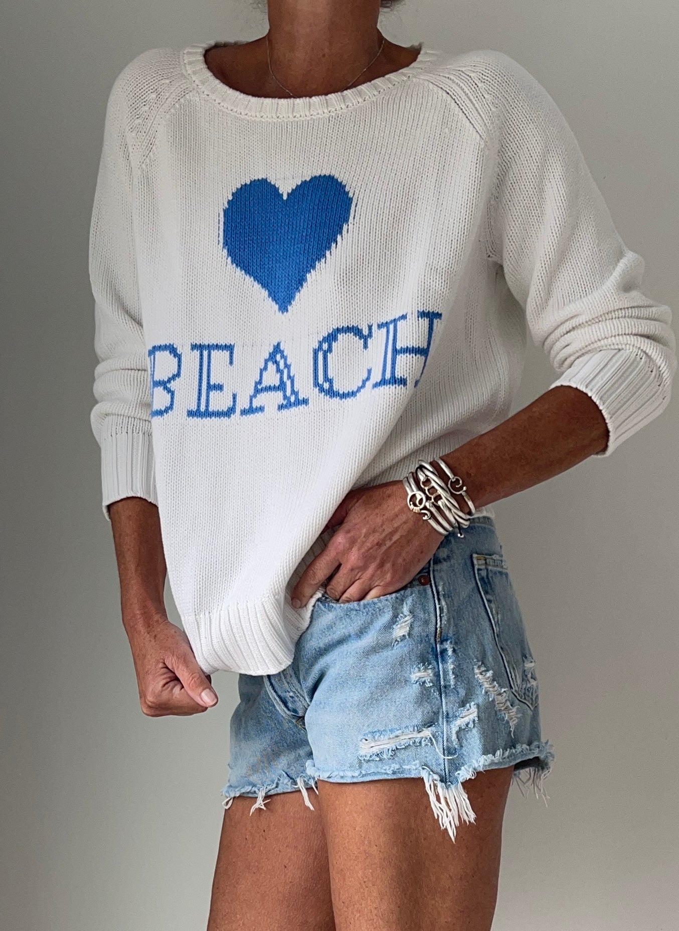 Beachy Blues Campus Sweater