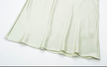 Lelia silk dress in Matcha
