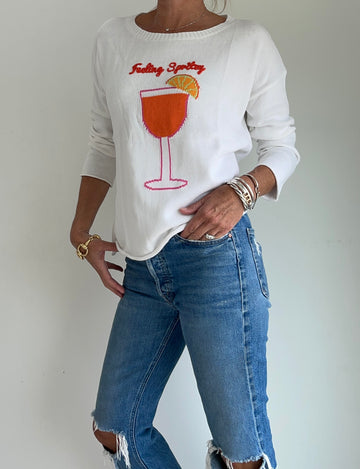Feeling Spritzy Cotton Sweater
