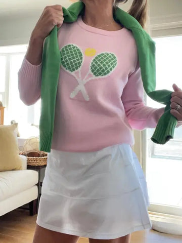Classic Tennis Sweater in Pink