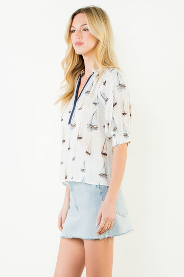 Puff Sleeve Smooth Sailing Blouse