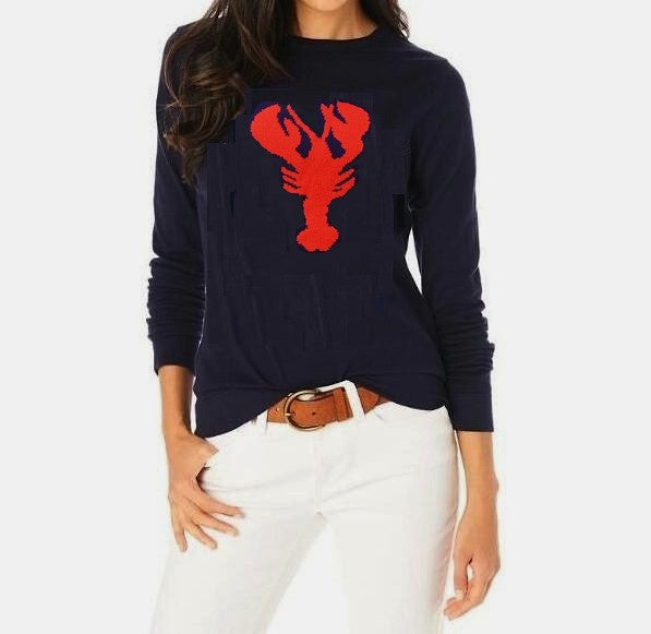 New England classic Lobster sweater NOW in XL - Pink Pineapple Shop