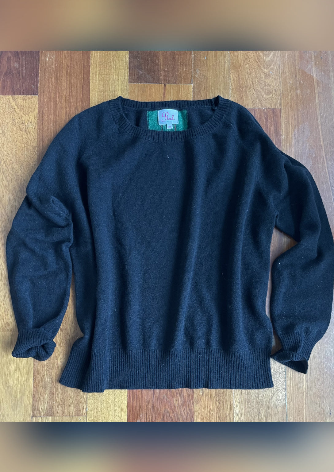 Classic Striped Black Cashmere Sweater | Pink Pineapple