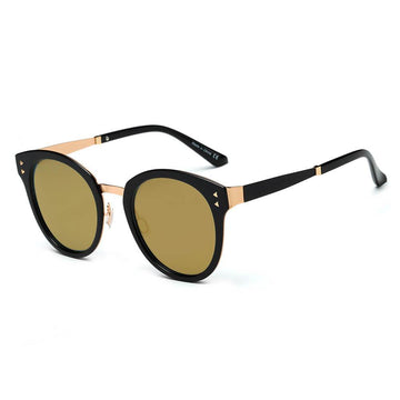DAISY Golden Tan Polarized Lens Horned Rim Sunglasses