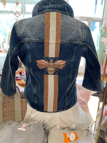 Gold/ivory 🐝 bee back Jean Jacket