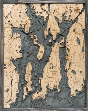 Wood map Narragansett Bay