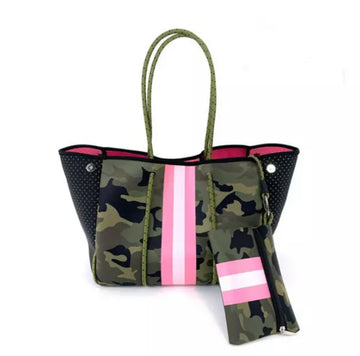  Carry All Neoprene Pink Camo Purse | Escape Bag | Pink Pineapple
