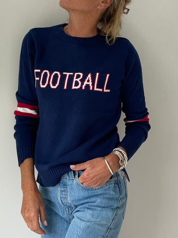 Football 100% cotton Navy /red sweater