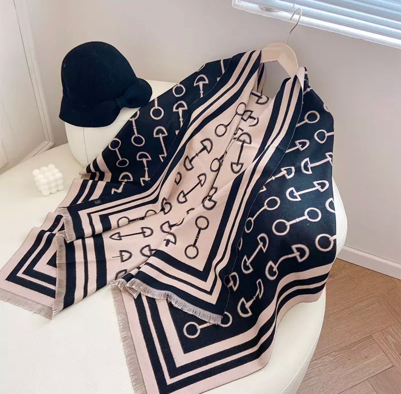Designer inspired equestrian BIT scarf in Black