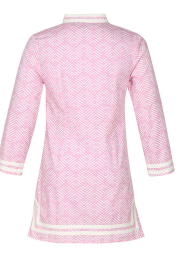 Tory tunic, long sleeve dress in Pink